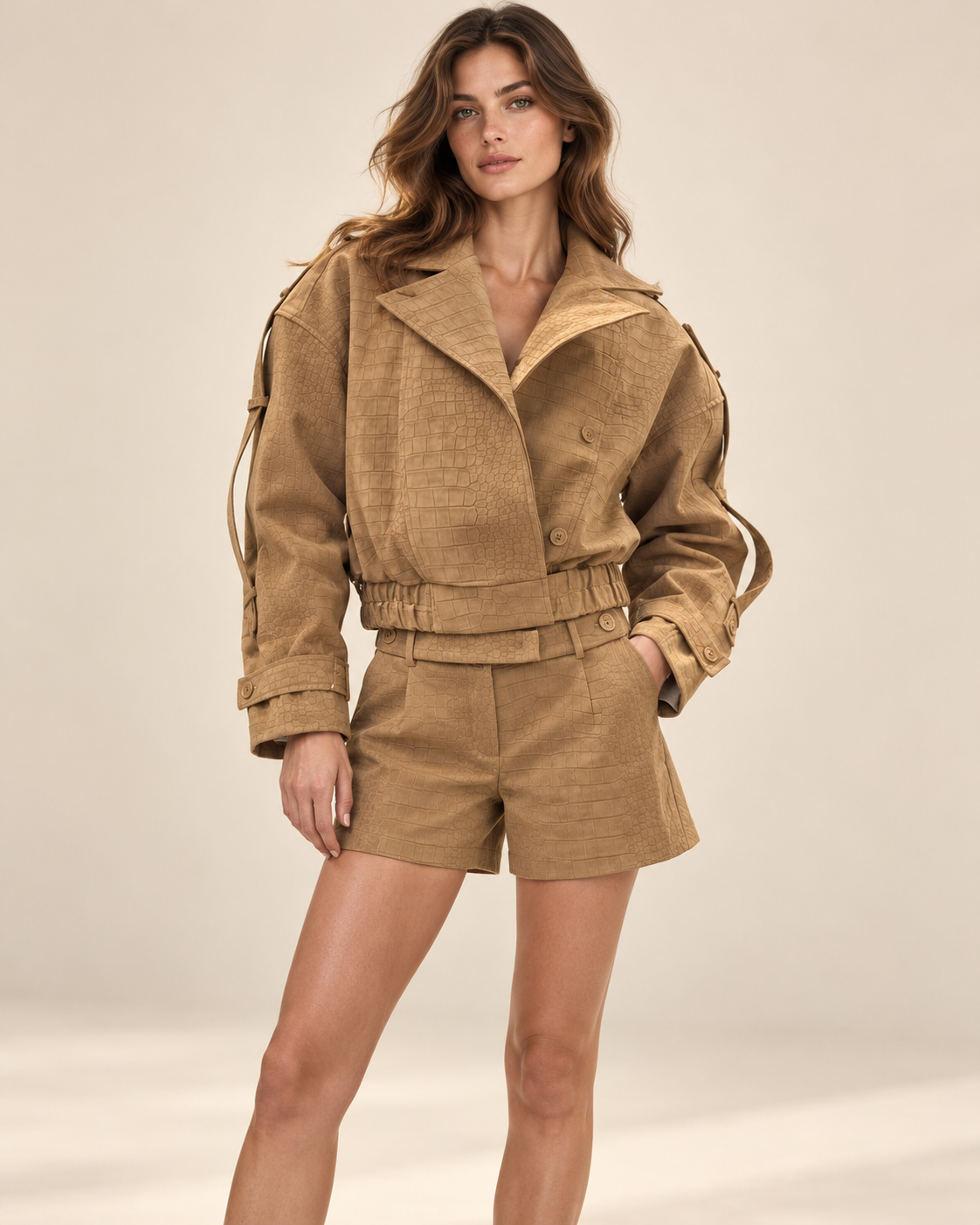 Siena Croco Embossed Trench Jacket