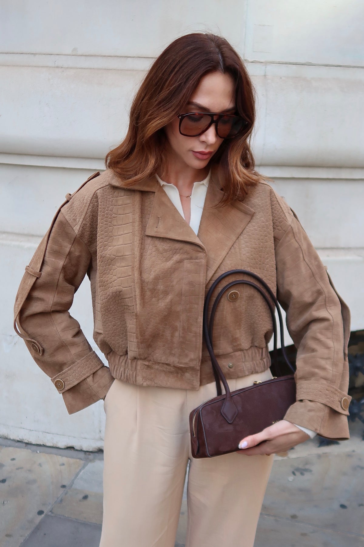 Siena Croco Embossed Trench Jacket